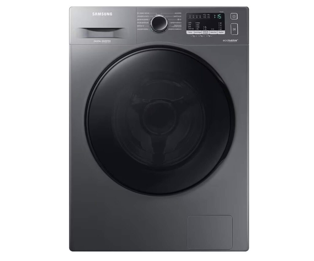 Imagem da lava e seca Philco Inverter 12kg, uma máquina de ótima capacidade e custo-benefício para famílias médias.