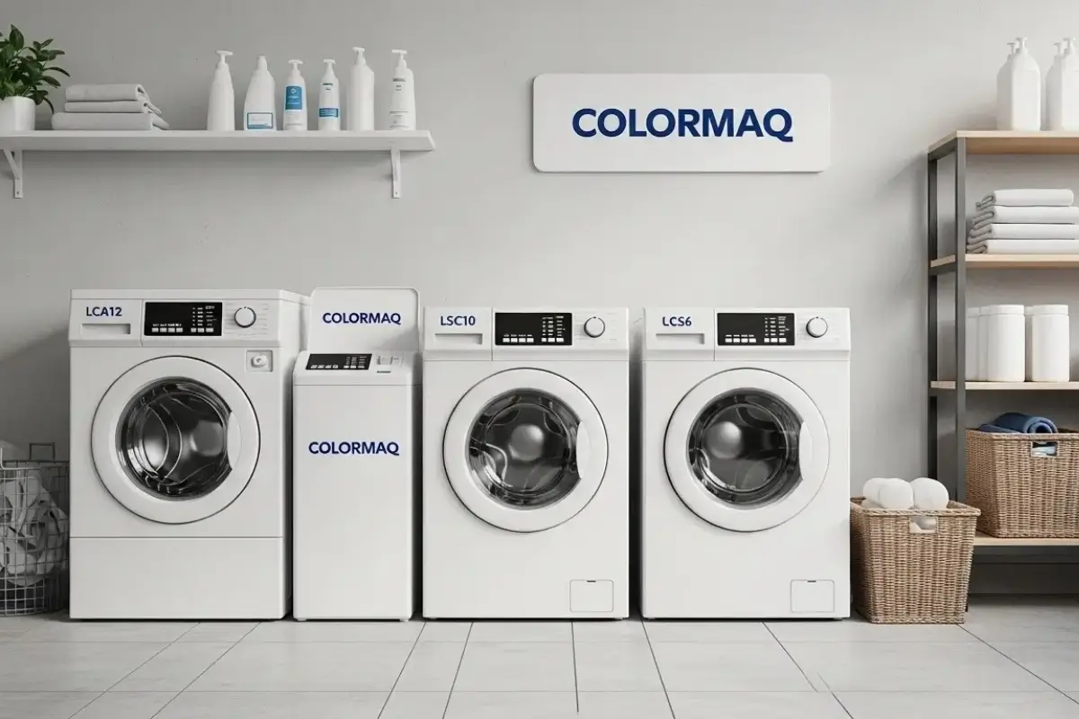 Os principais modelos de lavadoras automáticas e tanquinhos da Colormaq, lado a lado, ilustrando o guia sobre qual máquina da marca é a melhor