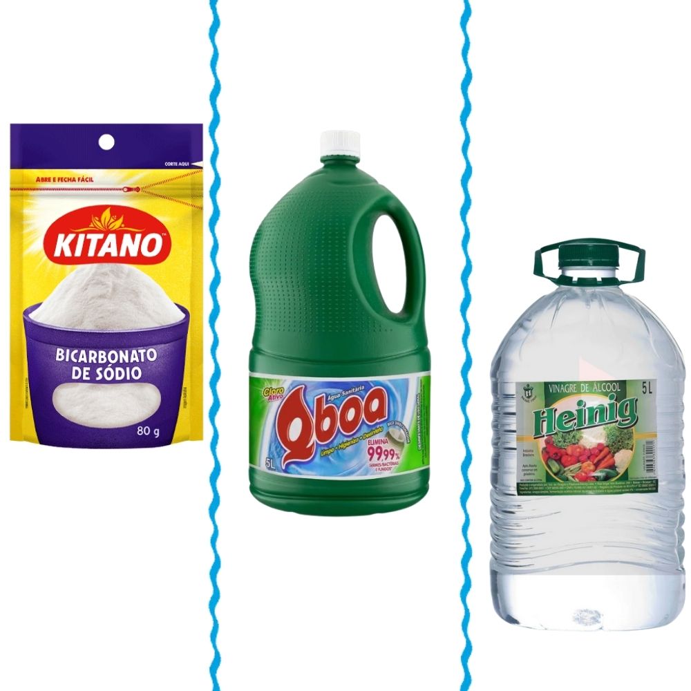 Vinagre, Bicarbonato e Água Sanitária, 3 ingredientes juntos